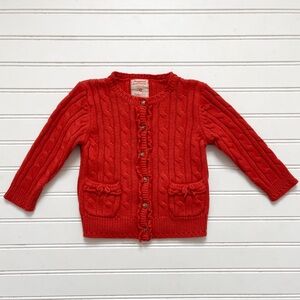 MAYORAL 🇪🇸 EUC/LN Rust Angora Blend Cable Knit Cardigan